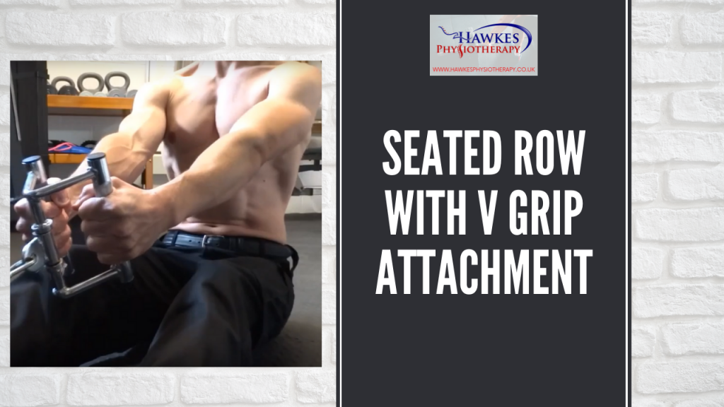 Seated row with V grip attachment