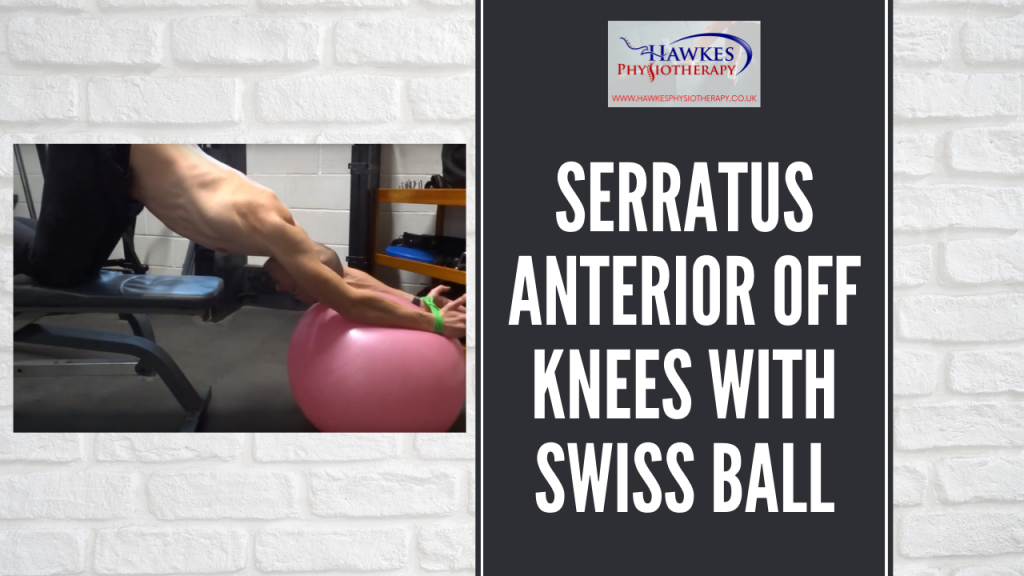 Serratus anterior off knees with swiss ball