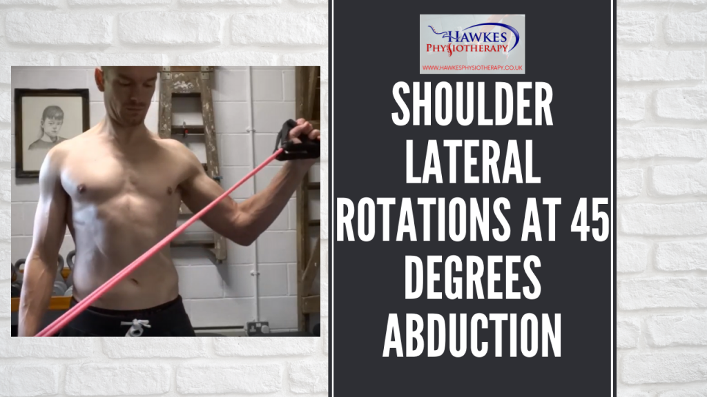 Shoulder lateral rotations at 45 degrees abduction
