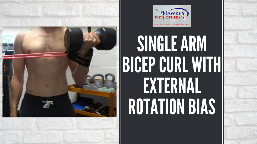 Single arm Bicep curl with external rotation bias