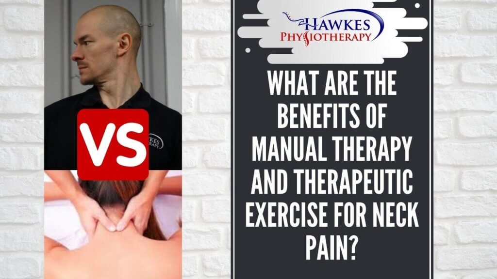 What are the benefits of manual therapy and therapeutic exercise for neck pain?